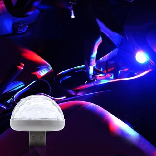 Car USB LED DJ RGB Colorful Music Sound Control Atmospheres Night Light Car Interior Stage Lamp Christmas Interior Decoration