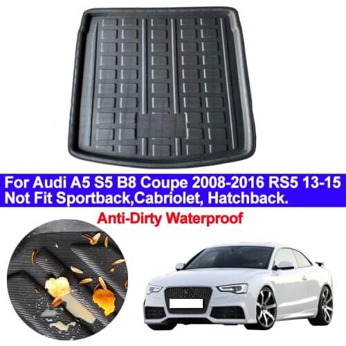 Car Rear Trunk Mat Cargo Tray Boot Liner Carpet Protector Floor For Audi A5 S5 B8 Coupe 2008 2009 2010 - 2016 RS5 2013 2014 2015