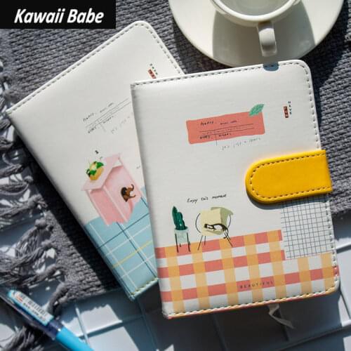 Notepad Sketchbook Pocket Planner Notebook Journal PU Leather Cover Magnetic Buckle Budget Book Kawaii Diary Office Accessories