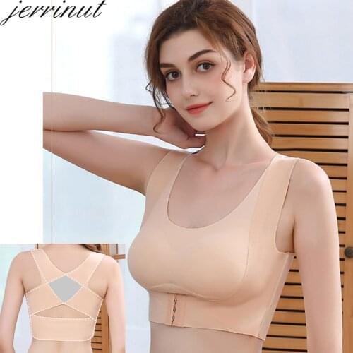 Jerrinut Push Up Bras for Women Posture Corrector Shockproof Support Fitness Corset Back Bra Top