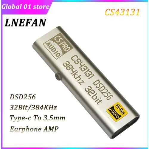 DAC Headphone Amplifier CS43131 DSD256 Decoding USB External Sound Card 32Bit 384KHz Type-c To 3.5 MM Decoding Adapter Audio Amp