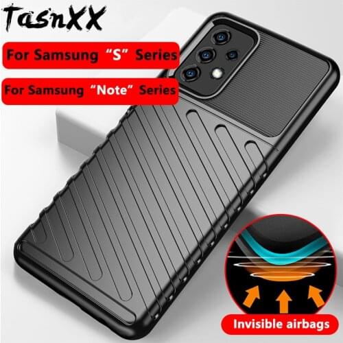 For Samsung Galaxy S21 S20 Ultra FE S10e Military-grade Soft Silicone Phone Case for Note 20 10 Plus Back Cover Protector Bumper