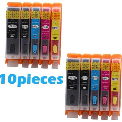 10pcs refill Ink Cartridge For canon PIXMA IP7240 MG5440 MG5540 MG6440 MG6640 MG5640 MX924 MX724 IX6840 Printer PGI 450 CLI 451