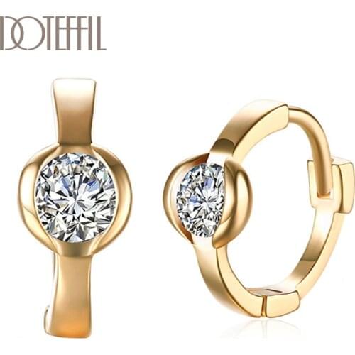Женские золотые серьги DOTEFFIL China At AliExpress