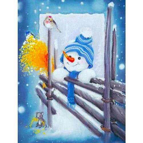 Evershine 5D DIY Diamond Painting Snowman Rhinestone Art Diamond Embroidery Cartoon Cross Stitch Winter Wall Decoration