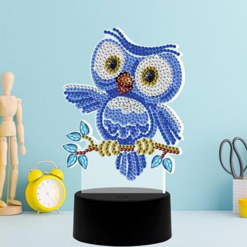 Best Selling Handmade Diy Diamond Embroidered Holiday Gift Skull Diamond Painting Light Card unicorn Night Light