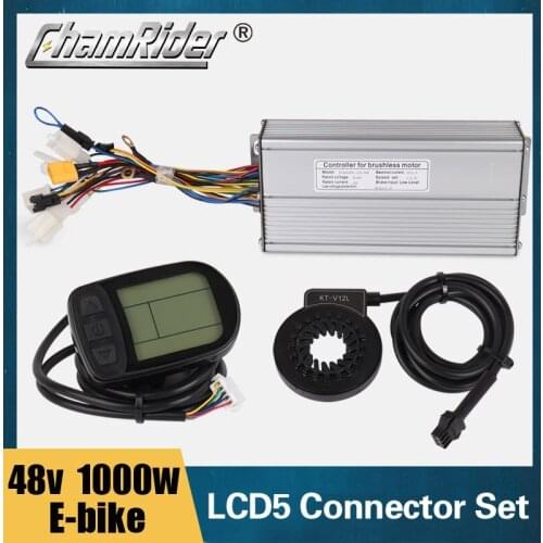 48V 1000W 40A Controller LCD5 Display Meter PAS Set E-Bike Conversion Kit Sine Wave Hall Sensor KT Series