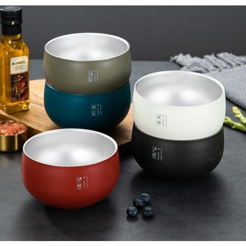 Cute bowl 316 material Japanese-style bowl stainless steel bowl household hotel cutlery double bubble noodle bowl net red bowl