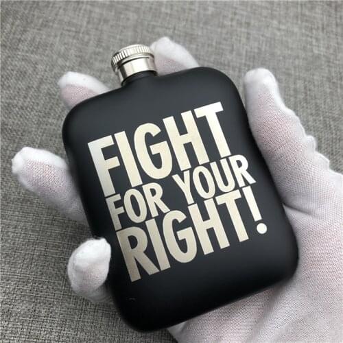 Can Customized DIY 304 Stainless Steel Hip Flask Fight 6 OZ 170ML Food Grade Portable Flask with Funnle Alcohol Flagon Drinkware