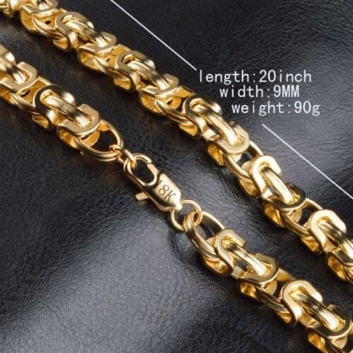 Europe and the United States domineering fashion mens necklace 20 inch gold Figaro necklace 9 mm exaggerated necklace
