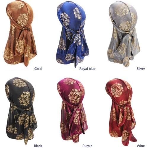 New Men Women Print Drill Bandana Turban Hat Wigs doo Durags headwrap chemo cap Biker Headwear Headband Pirate Hair Accessories