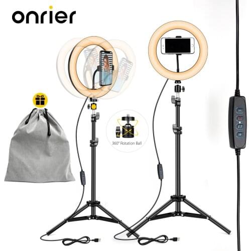 Onrier 10inch With Table Tripods For Makeup Video Live StudioCamera Phone Ring Lamp+Live Show/Tripod for Selfie Light OLS06D