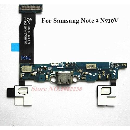 Original USB Charging Dock Port Flex cable For Samsung Note 4 N910 SM-N910V Charger plug board+Microphone Replacesment parts