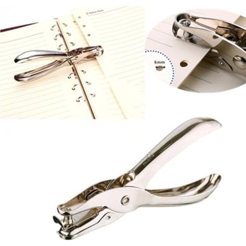 Metal Material Office Stationery Hole-punching Machine Hand Perforator Single Hole Type 8 Pages At A Time