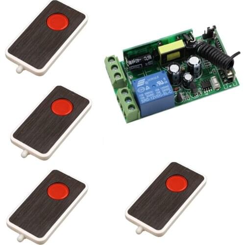 Wide Range AC85V-250V RF Wireless Remote Control System Smart Home Control Receiver & 4*Transmitters Garage Doors Electric Doors