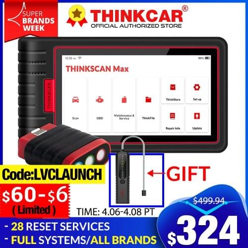 ThinkCar ThinkScan Max OBDII OBD 2 Car Diagnostic Tools OBD2 auto scanner Full system 28 Resets Function ECU Coding PK CRP909E