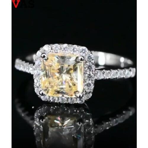 OEVAS 100% 925 Sterling Silver High Carbon Diamond Wedding Rings For Women Sparkling Engagement Party Created Moissanite Jewelry