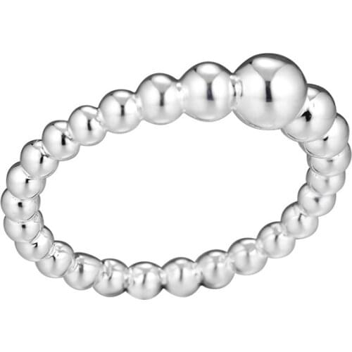 Woman Ring String of Beads Ring Sterling Silver Jewelry For Woman Jewelry Make Up Fashion Jewelry Rings