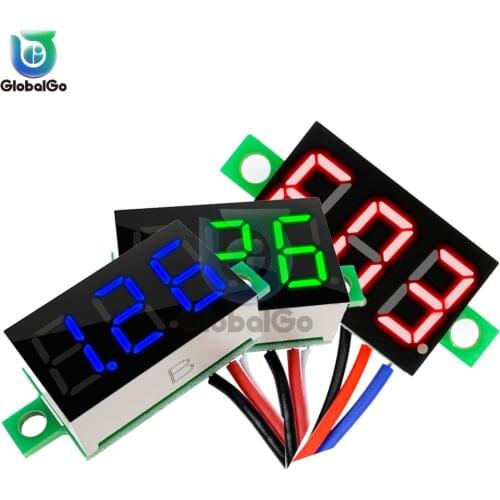 0.36 inch 3-Wire Voltmeter DC 0-30V Super Mini LED Digital Car Voltmeter Voltage Volt Panel Meter battery monitor 3-Digital