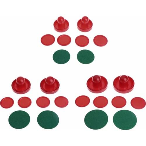 1set Air Hockey Accessories Goalies Puck Felt Pusher Mallet Adult Table Games Entertainment