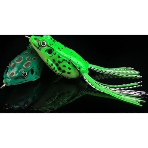 2pcs soft frog bait plastic fishing lures frog lure treble hooks Topwater ray frog 6CM 15G artificial soft bait