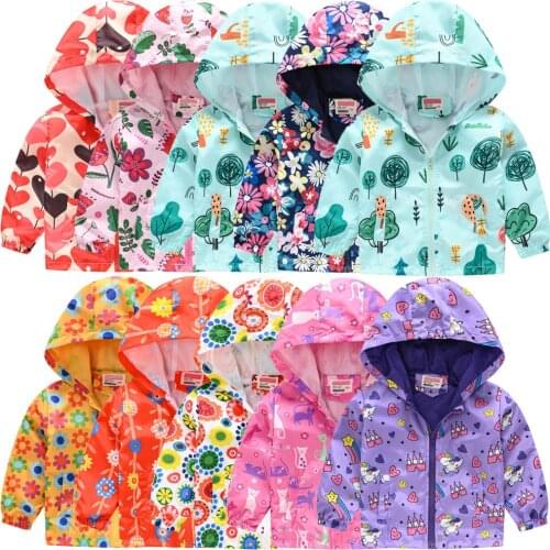 2020 Kids Clothes Boys Jackets Children Hooded Zipper Windbreaker Baby Fashion Print Coat Infant Waterproof Hoodies For Girls