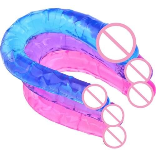 31cm Double Long Soft Jelly Dildo Lesbian Vaginal Anal Plug Massage For Women Realistic Dildos Sex Toys For Woman Gays