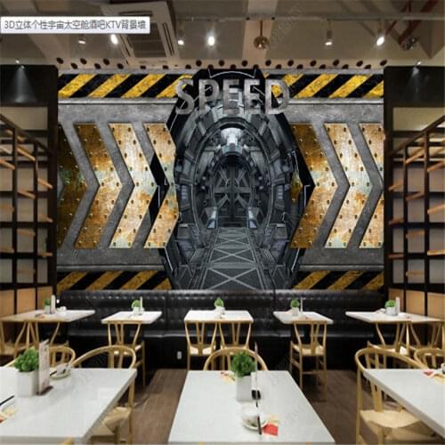 3D Three-dimensional Murals Wall Paper Personality Universe Space Capsule Bar KTV Background Wallpapers Industrial Decor