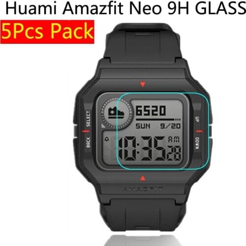 5PCS Pack for Huami Amazfit Neo GLASS Screen Protector Tempered Glass Screen Protector 9H Smart watch Protective Film