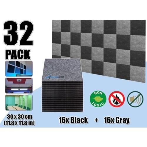 Arrowzoom Sound Deadening Acoustic Polyester Fabric Studio Wall Panels 12" x 12" Color Combination Set AZ1093
