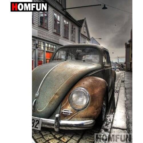 HOMFUN 5D DIY Diamond Painting Full Square/Round Drill "Car scenery" 3D Embroidery Cross Stitch gift Home Decor A01001