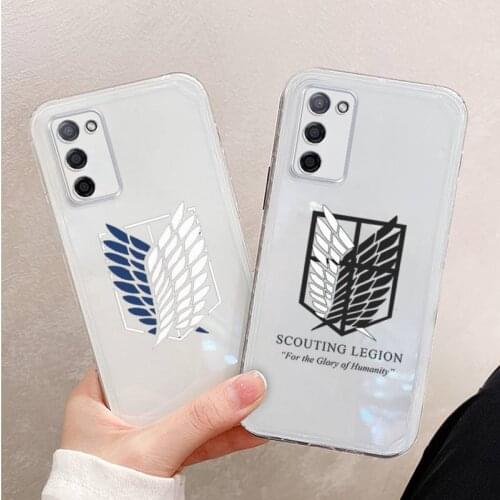Attack on titan Japan Anime Phone Case For Xiaomi Mi 11 Ultra Lite 10 Redmi Note 9 8 7 9a K30S K40 Pro Transparent Coque