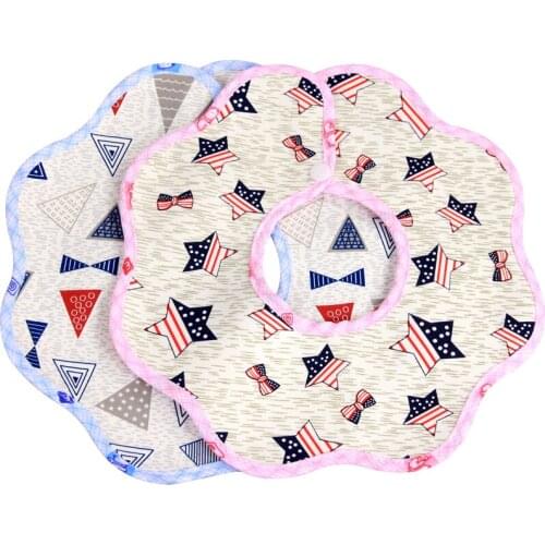 Cartoon Baby Bibs Waterproof Newborn Bandanas Feeding Baby Burp 360 Degree Cloths Girls Boys Saliva Towel Print Apron