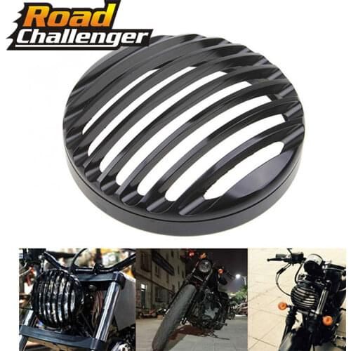 For Harley Sportster XL 883 Iron 1200 04-14 Custom XL1200C 1200 Motorcycle 5 3/4" CNC Led Headlight Grill Cover