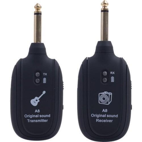 Guitar Wireless Transmitter Receiver A8 UHF Set 50M Transmission Range for Electric Guitar Bass Violin with Rechargeable Battery