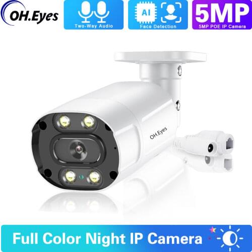 OH.eyes Full Color Night Camera IP Full Color Bullet Colorful HD 5MP Network Security CCTV PoE ONVIF H.265 surveillance camera