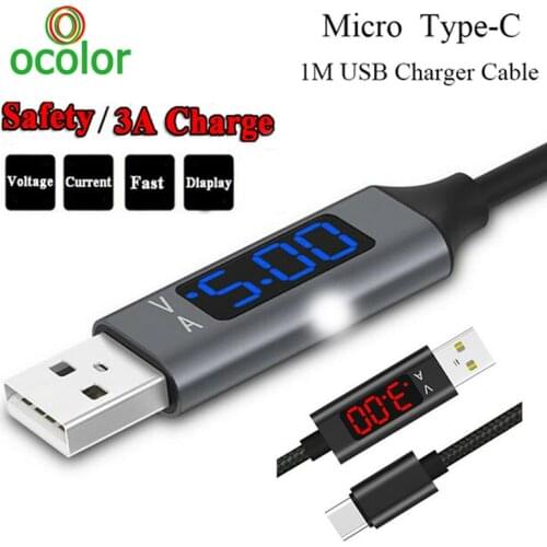 Type-C Micro USB Cable For Huawei P Smart 2019 P20 Lite Y6 Y7 Fast Charging Cable Smart Sync Display Voltage Current Cord