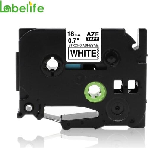 Labelife 18mm TZe-S241 3/4 In. Extra Strength Black on White for Brother P-touch Tape TZ-S241 for Rough or Textured Surfaces