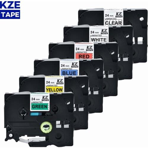 24mm Multicolor Laminated Label Tape label ribbon tze tape for Brother p-touch printers as Tze-251 tze-251 tze 251 tze251 tz251