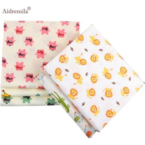 Cartoon Series,Cotton Fabric Printed Twill Cloth Sewing&Quilting DIY kids Bed Sheet Clothes Hometextile Set Material Half Meter