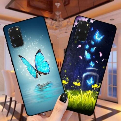 Butterfly Cartoon Cute Soft Phone Case For Samsung S20 Plus S20 Ultra S8 S9 S10 Plus S10E Note 20 Ultra 10 Lite Silicone Cover