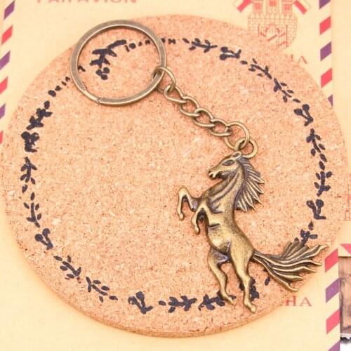 New Fashion Bronze Pendant Metal Key Chains Accessory,28mm Key Ring Vintage running horse Keychain