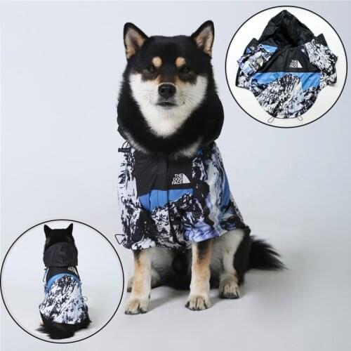 Dog Clothes Jacket Dog Windbreaker Retro Outfit Coat Dog Face Waterproof Jacket Hoodies Windbreaker Jacket Dog Raincoat