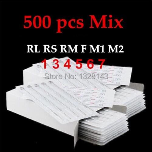 Wholesale 500PCS High Quality Tattoo Needles 1RL 3RL 5RL MIXED ASSORTED Tattoo Needles