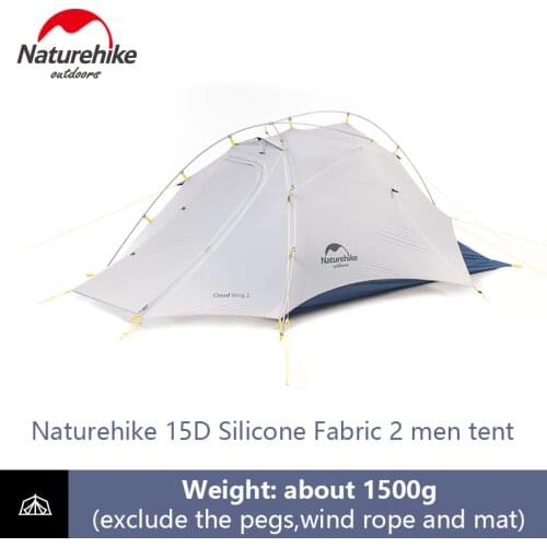 Naturehike Ultralight Tent 2 Men Camping 15D Double-layer Waterproof Dome Tent 4 Season Outdoor Portable Backpacking Tent