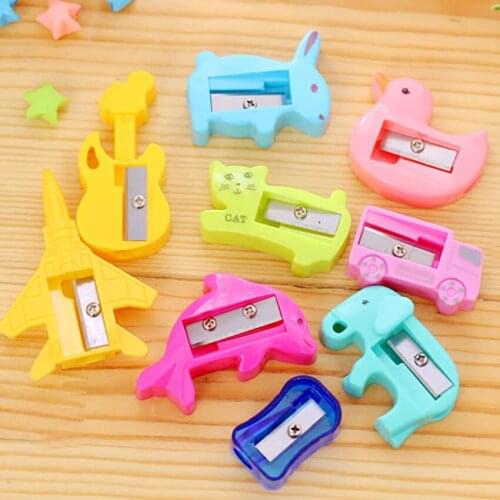 Cute Animals Lovely Plastic Single Hole Pencil Sharpener Creative Stationery Gifts For Kids School Supplies Sharpeners