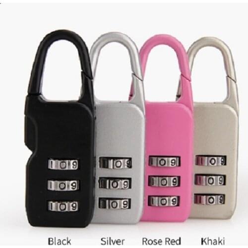 Portable 3 Digit Code Combination Password Lock Mini Luggage Case Lock Backpack Padlock for Travel Backpack Lock accessories