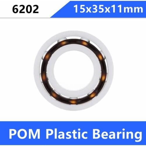 20/50pcs 6202 POM Plastic Bearing 15x35x11 mm Deep Groove Ball Bearings With Nylon Cage Glass Balls 15*35*11mm