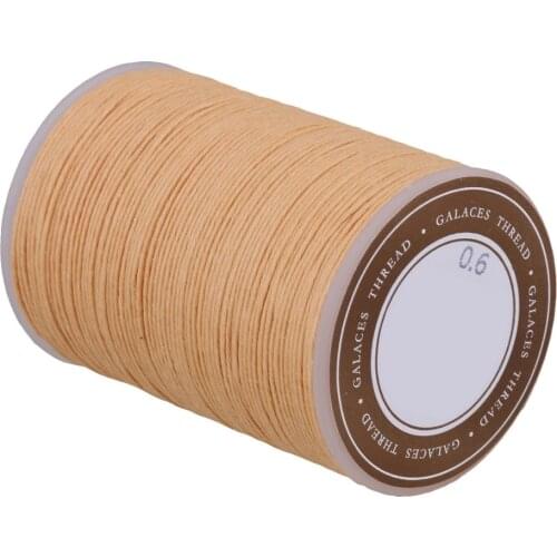 Handmade Sewing Accessories Ramie Waxed Cord String Beige 0.6mm Dia