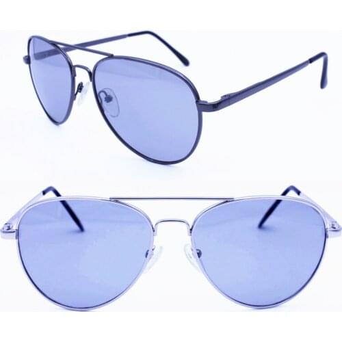 Metal photo chromatic dark grey polarized pilot shape cool middle size sunglasses plain vision flexi sun glasses for men women